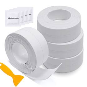 Myus004a Senbaler 4 Rolls Bath Caulk Tape Waterproof Self Adhesive With Tool Sealing Seala