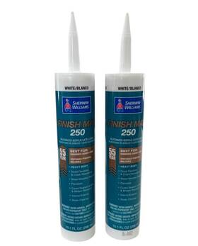 Sherwin Williams 790417017868 2 Tubes Finish Max 250 Siliconized Acrylic Latex Caulk 10.1 Oz