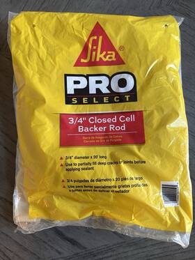 Sika 054220001595 3/4 Inch Closed Cell Backer Rod For Gaps And Joints