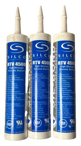 4500-wh-10.3 Silco Incorporated Rtv 4500 Silicone Sealant Adhesive White 10.3oz - 3 Tube