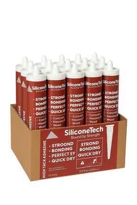Hightackbeige12 Siliconetech High Tack Construction Adhesive 9.8 Fl Oz Strong Bonding Quick Dry
