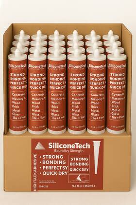 Hightackbeige24 Siliconetech High Tack Construction Adhesive 9.8 Fl Oz Strong Bonding Quick Dry