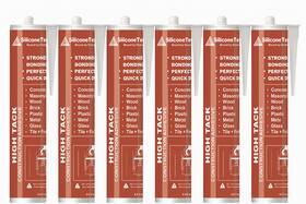 Hightackbeige6 Siliconetech High Tack Construction Adhesive 9.8 Fl Oz Strong Bonding Quick Dry