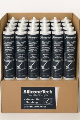 Supersilp100 Siliconetech White24 Supersil P100 100% Silicone Sealant Waterproof Rapid Curing Mold-free