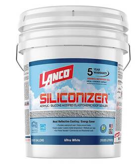 Siliconizer 313106651671 Elastomeric Roof Sealer Waterproof 5 Gallon White Coating Rubberized Cool Rv