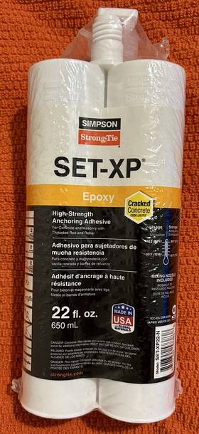 Simpson Strong-tie 744759336446 Set-xp 22-oz. Hi-strength Epoxy Adhesive Cartridge With Nozzle