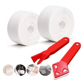 Snail Garden 644925547426 Snailgarden 2 Roll White Caulk Strip 1.5 Inch X 10.5ft Self Adhesive Tape