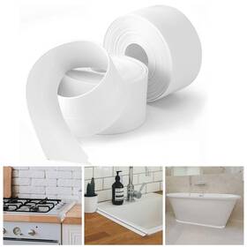 Ch-12-two Solikdm Bath And Kitchen Caulk Tape Sealant Strip Pvc Self-adhesive Tub Wall Sealing