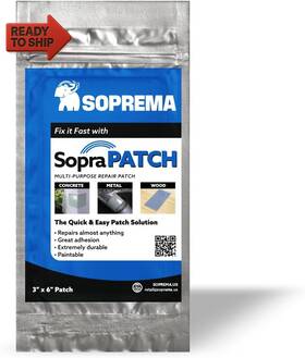 Soprema 445013032038 Fiberglass Reinforced Repair Patch 3 Inch X6 Uv-curing Peel And Stick For Hol