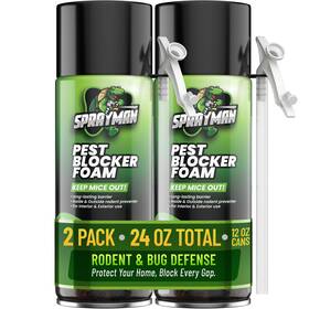 Sprayman 810108228196 Pest Block Spray Foam - 2x12oz 100% Odor-free Mouse 2 Pack Green