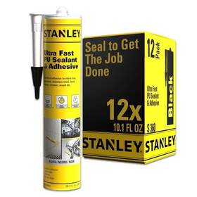 Sxse1018us-fstcurepu Stanley 810125461170 Ultra Fast Curing Polyurethane Sealant Black 12x10.1 Fl. Oz. 12 Pack