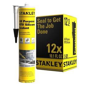 Trclear-10.1oz-12p-m Stanley 810125461323 All Purpose Rtv Silicone Sealant Acetoxy Cure Translucent - 10.1 Fl Oz