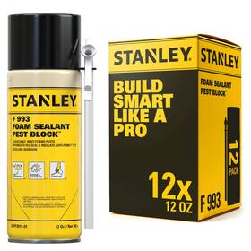 F993 Stanley 810125461835 Pest Blocker Foam Sealant With Straw Adapter 12 Oz Pack