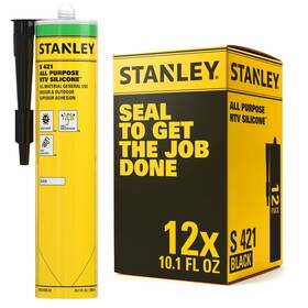 Sxse102501-alprprtv Stanley 810125463891 S421 All Purpose Rtv Silicone Sealant Acetoxy Cure Black 10.1oz 12 Pack