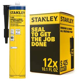Sxse106101-alwthrseal Stanley 810125464034 S425 Window&door All Weather Pro Silicone Sealant 10.1oz 12 Pack White