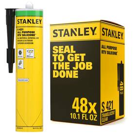 Trclear-10.1oz-48p-m Stanley 810125467516 S421 All Purpose Rtv Siliconesealant Acetoxycure 10.1oz 48pk Translucent