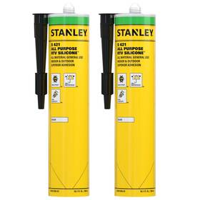 Sxse102501-alprprtv Stanley 810125467851 S421 All Purpose Rtv Silicone Sealant Acetoxy Cure Black 10.1oz 2 Pack
