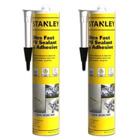 Stanley 810125468551 Ultra Fast Curing Polyurethane Sealant Black 2x10.1 Fl. Oz. 2 Pack