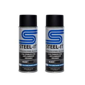 1012d-2 Steel-it Stainless In A Can Black Polyurethane 2 Pack 12 Oz