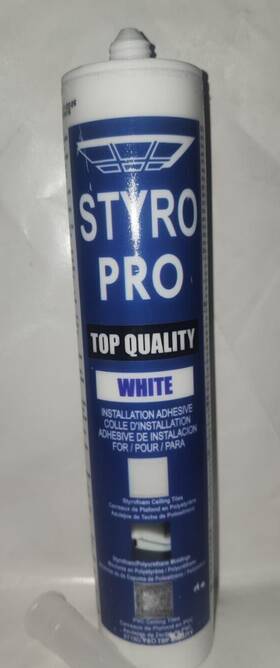 Styro Pro 683324496777 Top Quality White Installation Adhesive Tube Water Based