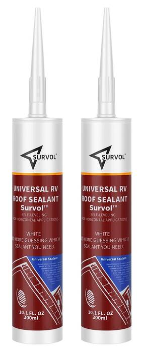 Survol 747356462556 Rv Roof Sealant Self-leveling 2-pack White