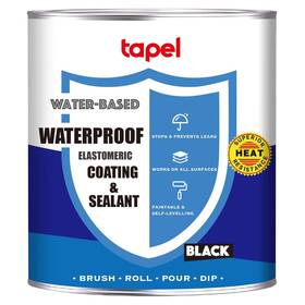 Tapel 753557187235 Liquid Rubber Waterproof Sealant - Black 45oz Roof Leak