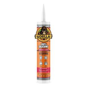 The Gorilla Glue Company 052427841704 100% Silicone Sealant Caulk Kitchen And Bath 10 Ounce Cartridge Clear