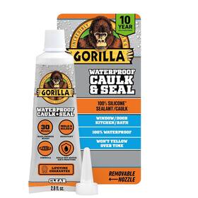 The Gorilla Glue Company 052427842657 100% Silicone Caulk Waterproof Sealant 2.8oz Squeeze Tube Pack Of 1