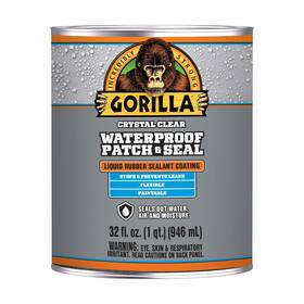 105341 The Gorilla Glue Company Waterproof Patch And Seal Liquid Rubber Sealant Crystal Clear 32oz Pack