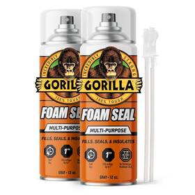 115650 The Gorilla Glue Company Spray Foam Sealant 12oz Light Gray Expanding 2 Pack