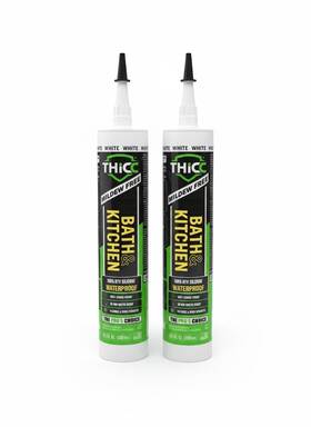 Thicc 810083101552 2 Pack Bath And Kitchen 100% Rtv Silicone Sealant White Waterproof 10.1 Oz