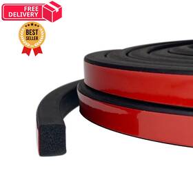 Mln334 Tintvent Solid Rectangle Rubber Seal With High Tack Self-adhesive 26ft Black