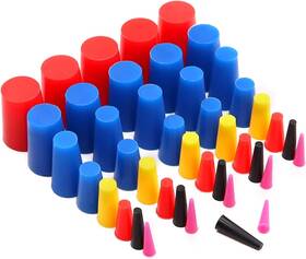 C-021 Tnisesm 42pcs High Temp Silicone Rubber Tapered Plug Kit 1/16 Inch To 3/4 For Powde