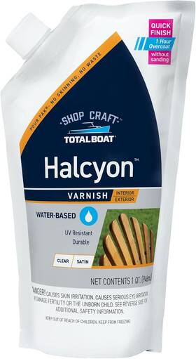 520605 Totalboat Totalboat-520605 Halcyon Marine Varnish Water-based Quart Clear Satin