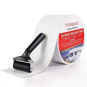 Tnst450 Touranize Rv Roof Tape With Rubber Roller 4 Inch X 50 Feet Sealant For Camper