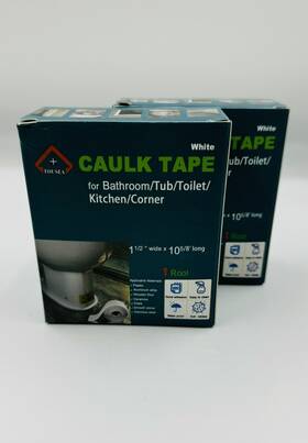 Mfj-cb-02 Tousea Caulk Tape Waterproof Self Adhesive For Bathroom Shower Kitchen Wht 2 Pk New