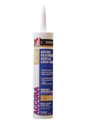 Tower Sealants Ts-00300 12-pack - Accura Siliconized Acrylic Latex Caulk Clear
