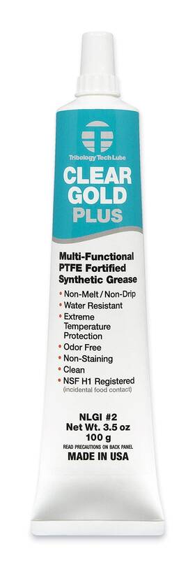 Tribology/tech-lube 752436100105 Ttl Clear Gold Plus Ptfe Grease 3.5 Oz Nsf H1 Food Grade Multi-purpose