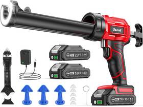 Gn-100 Uaoaii Electric Caulking Gun Cordless With 2x 2000mah 10oz/300ml Red