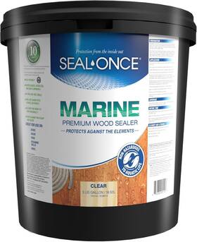 Uc Coatings 705353981821 Seal-once Marine Premium Wood Sealer - 5 Gallon Clear Waterproof Stain
