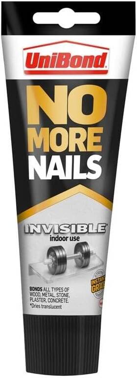1963625 Unibond No More Nails Invisible Heavy-duty Clear Glue Strong For 184g White