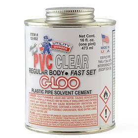 12-992 Utility 16 Oz 1 Pint Pvc Cement With Dauber Regular-body Fast-set Clear