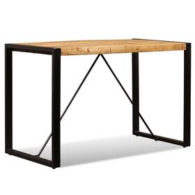 243996 Vidaxl Dining Table Brown And Black Solid Rough Mango Wood 47.2 In