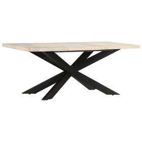 285964 Vidaxl Dining Table Bleached Mango Wood Solid