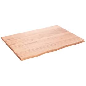 3156359 Vidaxl Table Top Light Brown Solid Oak Wood Medium Dining