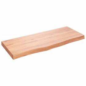 3156364 Vidaxl Table Top Light Brown Solid Oak Wood 39.4x15.7 In