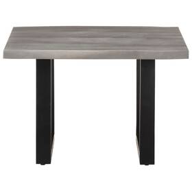 321045 Vidaxl Coffee Table Grey Solid Acacia Wood 23.6x23.6x15.7 In Industrial