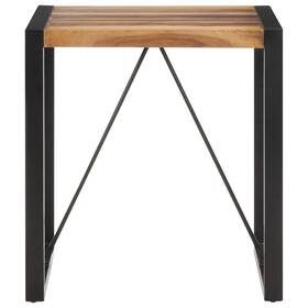321598 Vidaxl Dining Table Acacia Wood Finish Black Legs Solid