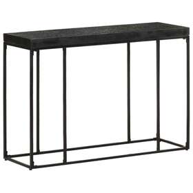 321612 Vidaxl Console Table Black 43.3 Inch X13.8 X29.9 Solid Acacia And Mango Wood