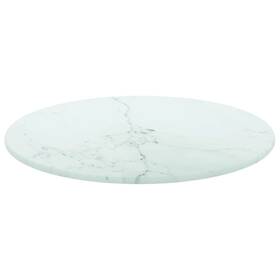 322245 Vidaxl Table Top White Tempered Glass Small Durable Round